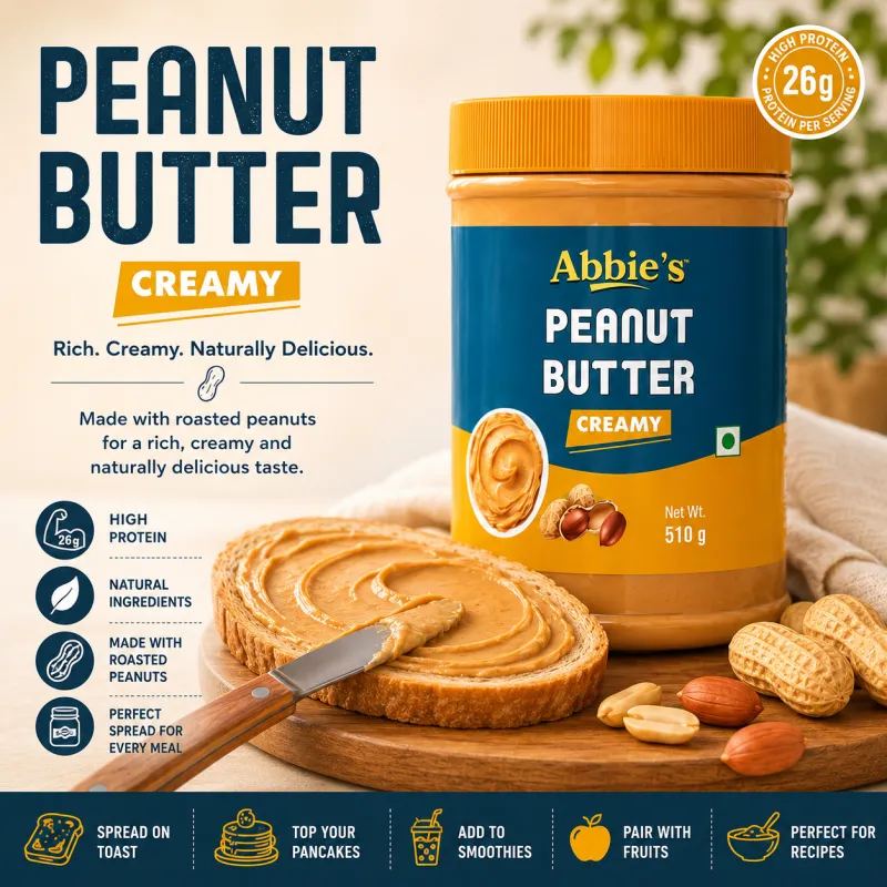 ABBIE'S - PEANUT BUTTER CREAMY, 510GM