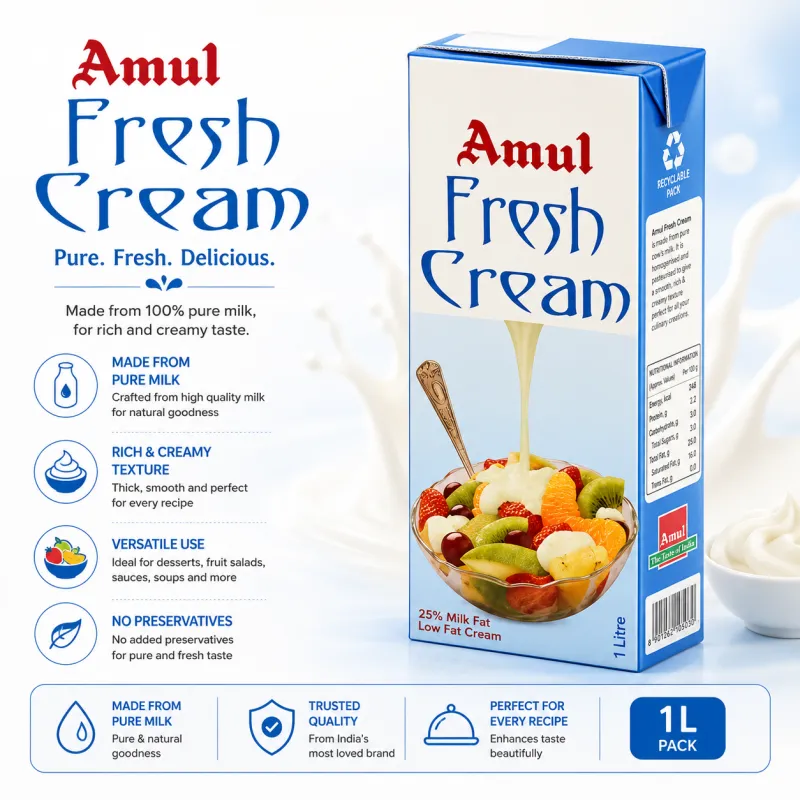 AMUL - FRESH CREAM, 1LTR