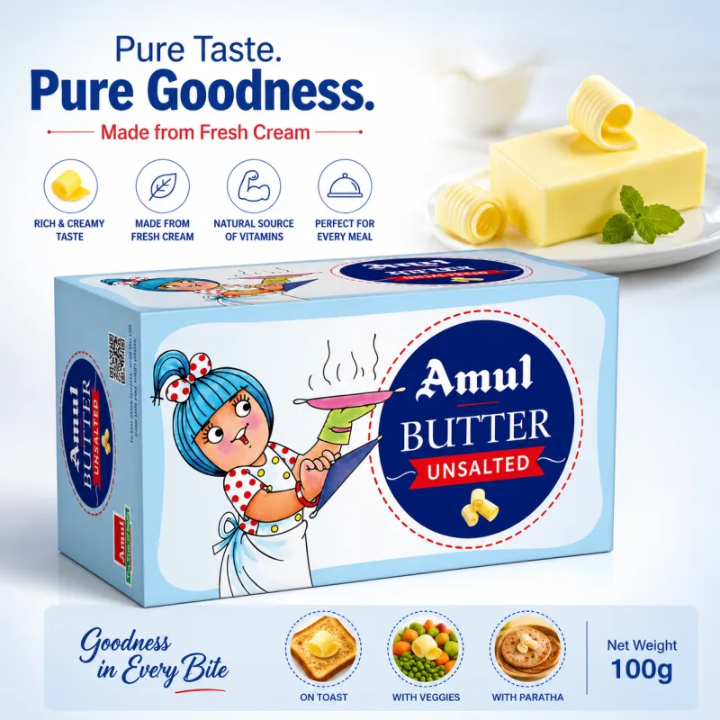 AMUL - BUTTER UNSALTED, 500GM