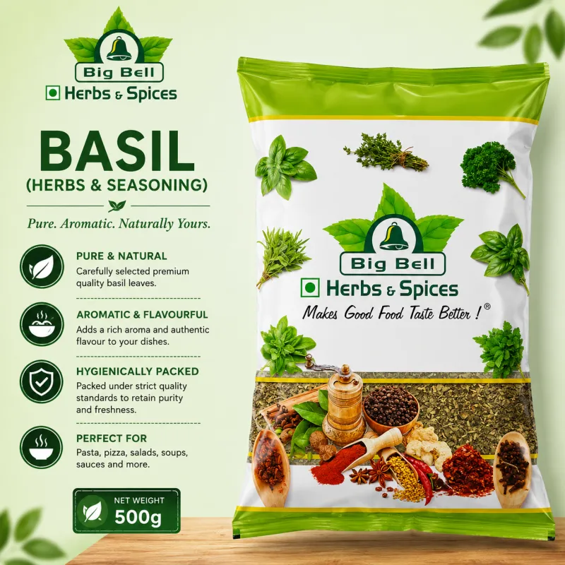 BIG BELL-BASIL(HERBS & SEASONING), 500GM